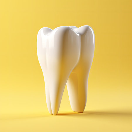 White ceramic shining tooth, 3d cartoon styleの素材