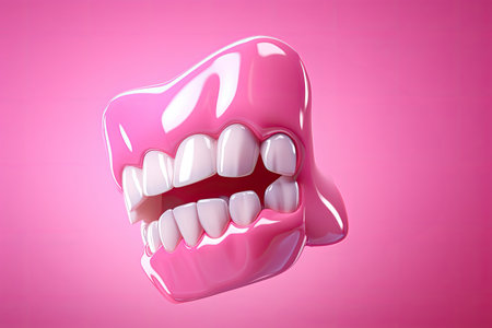 Dental models made of glass and plastic, 3d cartoon styleの素材