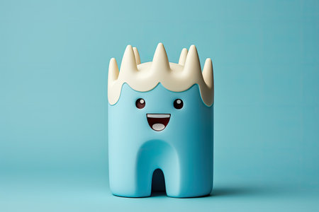 Cute blue tooth castle baby, 3d cartoon styleの素材