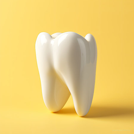 White ceramic shining tooth, 3d cartoon styleの素材