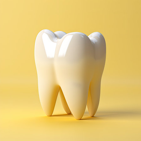 White ceramic shining tooth, 3d cartoon styleの素材