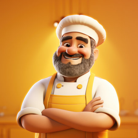 3d cartoon Character of Chefの素材