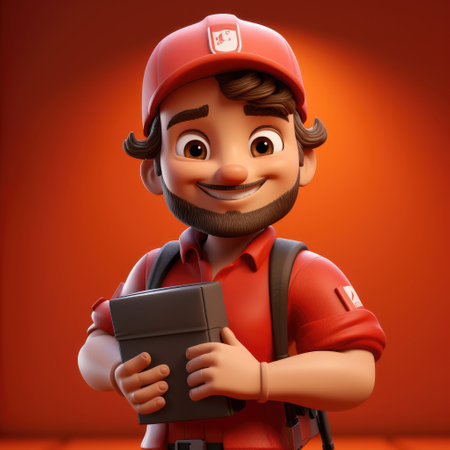3d cartoon Character of Courierの素材