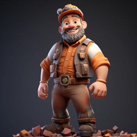 3d cartoon Character of Minerの素材