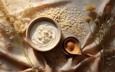 top view, photograph of a product for an Creamy Oatsの素材