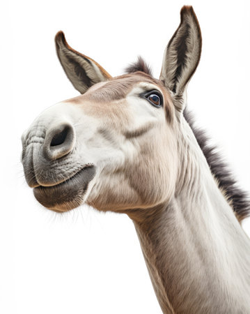 Donkey side view, white background,の素材
