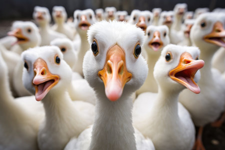 Ducks looking straight at the cameraの素材