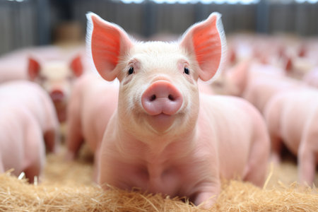 Pig looking straight at the cameraの素材