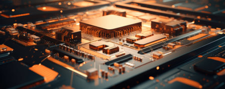 Motherboard and electronic chips, high-tech conceptsの素材