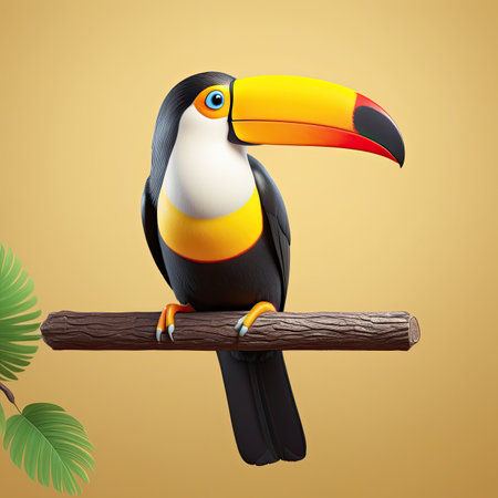 cute cartoon character of toucanの素材