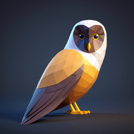 cute cartoon character of wooden owlの素材