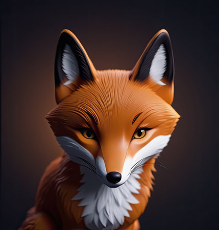 cute 3d cartoon character of red foxの素材