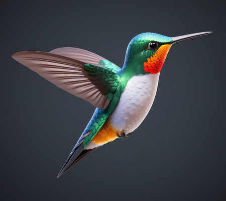 cute 3D cartoon character of hummingbirdの素材