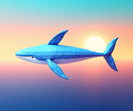 cute 3d cartoon whaleの素材
