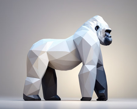 cute 3d cartoon gorilla walkingの素材