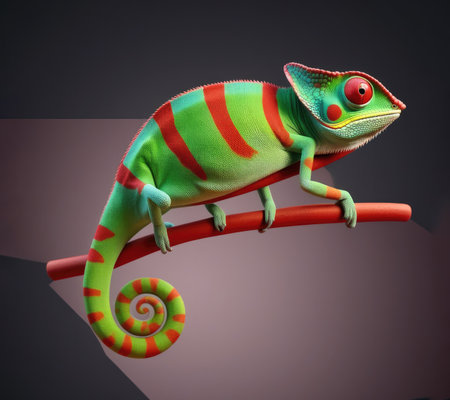 cute 3d cartoon chameleonの素材