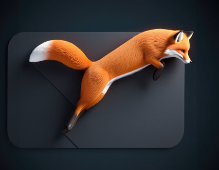 cute 3d cartoon red foxの素材