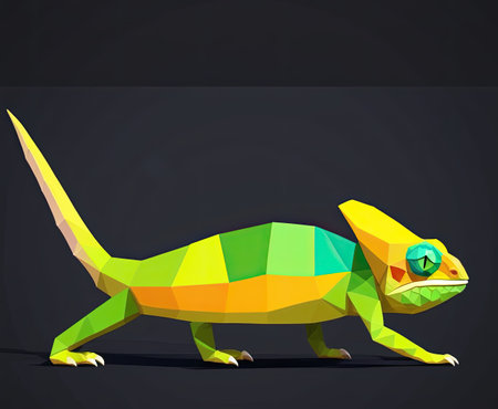 cute 3d cartoon chameleonの素材