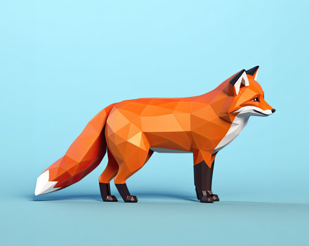 cute 3d cartoon red foxの素材