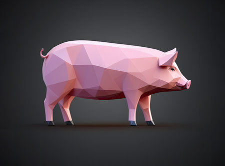 cute 3d cartoon pigの素材