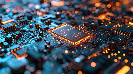 AI circuit Chip on Motherboardの素材