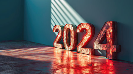 2024 digital 3D icon flat icon with bright light and shadowの素材