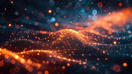 Orange Particle Wave Patternの素材