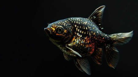 Molly fish in the dark backgroundの素材