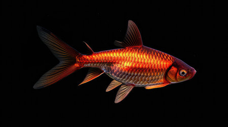 Cherry Barb in the dark backgroundの素材