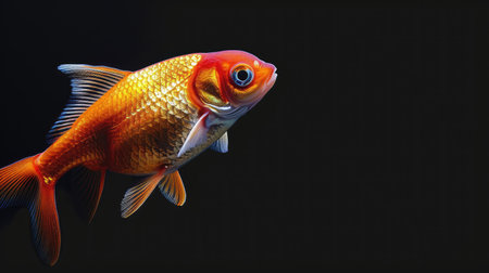 Molly fish in the dark backgroundの素材