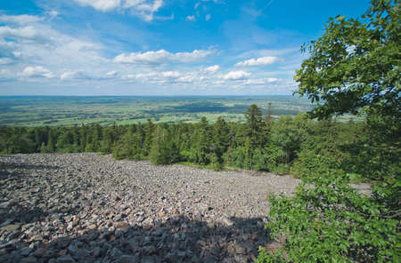 Stone run at Lysa Gora, Swietokrzyskie Mountains, Polandの写真素材