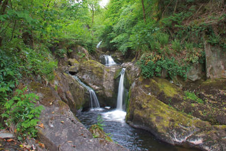 Pecca Falls on Ingleton Waterfalls Trail, North Yorkshire, Englandの写真素材