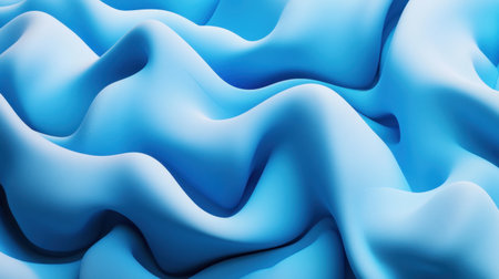 Minimalistic blue abstract background with smooth gradient waves and ample copy space on the right side.の素材