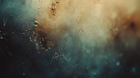 An abstract texture mimicking the look of damaged vintage film with grain, specks, and soft focus imperfections.の素材