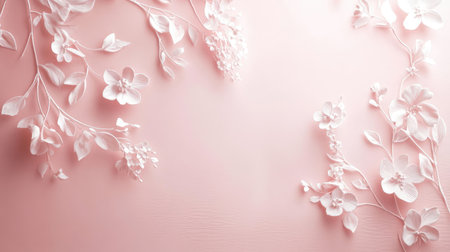 Elegant pink background with a delicate floral pattern, adding a touch of sophistication and romanceの素材