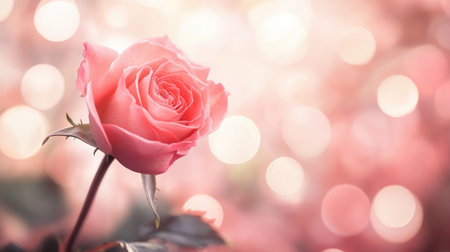 Warm, rose-pink background with a faint bokeh effect, adding a dreamy and romantic touchの素材