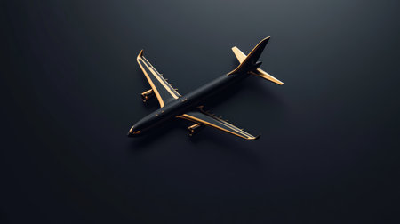 Airplane logo with a modern twist, placed on a dark background, representing travel, speed, and precision.の素材