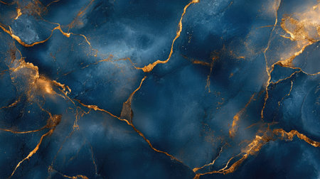 Beautiful blue marble design with golden veins, radiating elegance and luxury, ideal for upscale design projects.の素材
