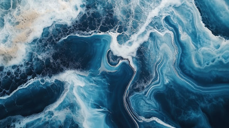 Ethereal abstract ocean artwork blending elements of marble and agate, with fluid colors and texturesの素材