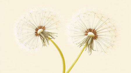 A gentle illustration of a dandelion on a soft neutral backdrop, symbolizing heartfelt condolences and support for individuals coping with loss and griefの素材
