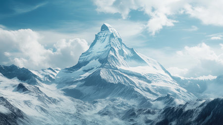 Picturesque Matterhorn mountain in the Swiss Alps with space for text.の素材