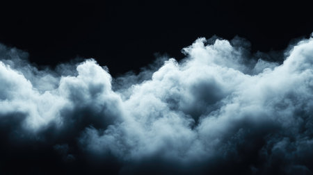 Abstract cloud isolated on black, perfect for adding a foggy, mysterious element to your designs.の素材