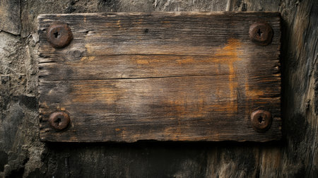 Old wooden sign with rustic texture, ideal for Halloween or fall-themed designs, adding a vintage, weathered effect.の素材