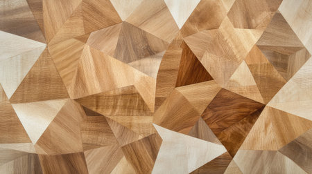 Abstract textured wooden marquetry wallpaper, combining natural wood elements with contemporary pattern design.の素材