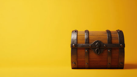 A treasure chest on a uniform background, leaving space for text or additional graphics, great for creative design layouts.の素材