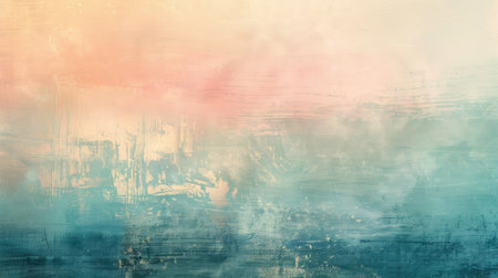 A serene abstract background with blurred textures and pastel hues.の素材