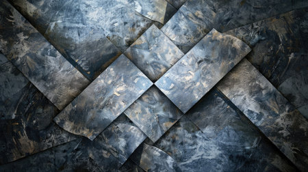 An abstract background with geometric patterns and metallic texturesの素材