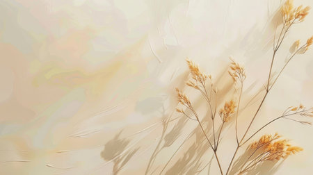 Minimalist and elegant background with natural elements, designed to evoke a sense of peace and beauty in any setting or presentation.の素材