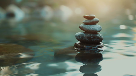 Simple and beautiful background featuring natural elements, creating a serene atmosphere perfect for relaxation and mindfulness.の素材