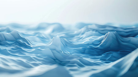 Blue waves in a volumetric design, emphasizing motion and depth in the backgroundの素材